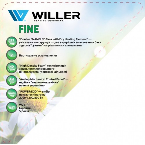 Бойлер Willer EV 50 DR fine  Бойлер Willer EV 50 DR fine